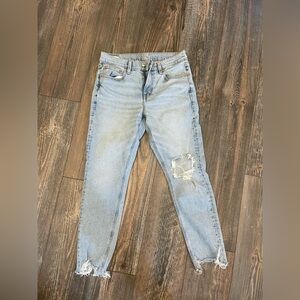 Stylish Light Blue Distressed Women Jeans